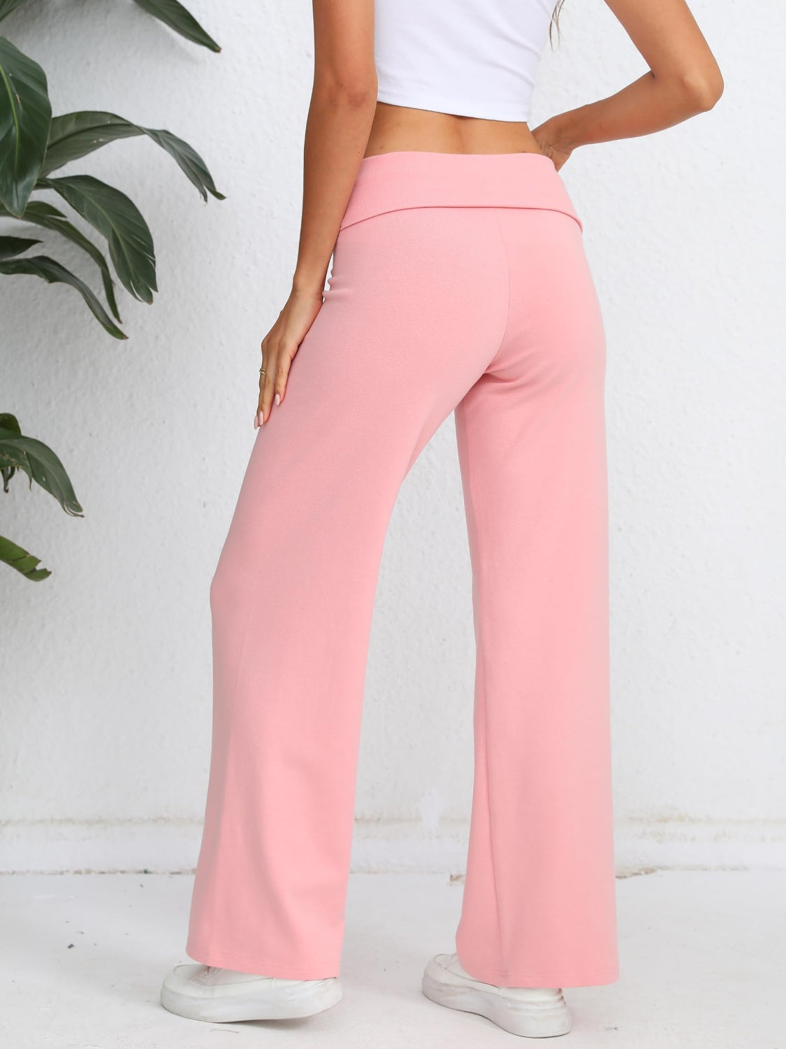 Elastic Waist Wide Leg Pants