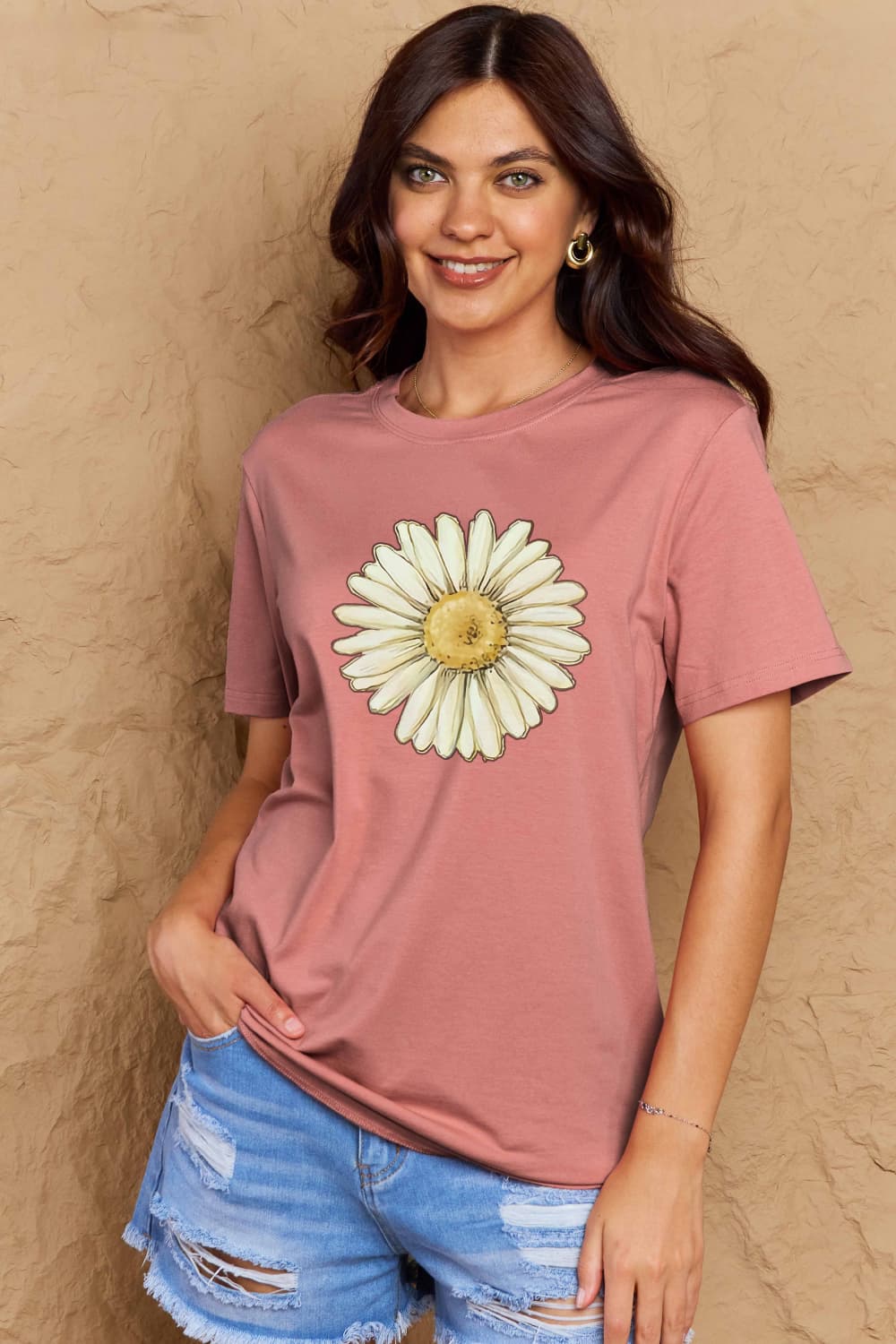 Simply Love Full Size FLOWER Graphic Cotton Tee