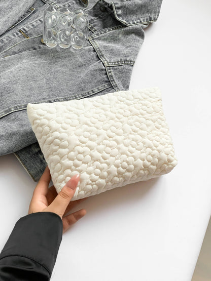 Flower Texture Polyester Clutch