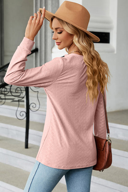 Notched Long Sleeve T-Shirt