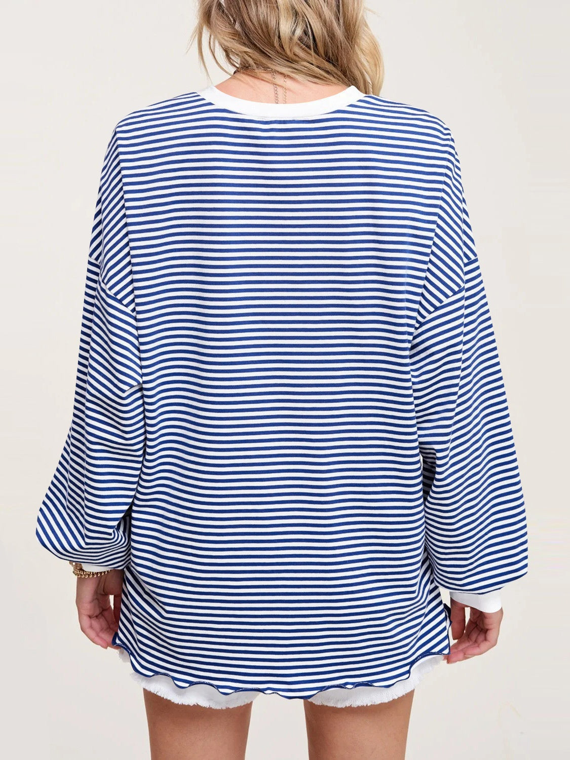 Contrast Striped Long Sleeve Sweatshirt